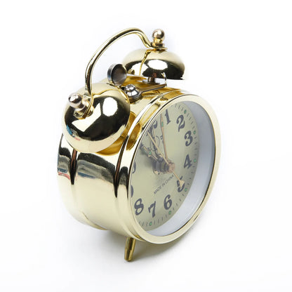 Mechanical Gold Alarm Clock Manual Wind Up