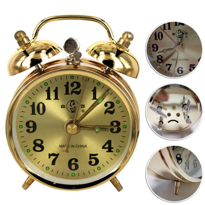 Mechanical Gold Alarm Clock Manual Wind Up