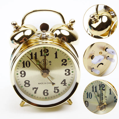 Mechanical Gold Alarm Clock Manual Wind Up