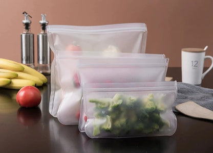 Reusable food storage bags