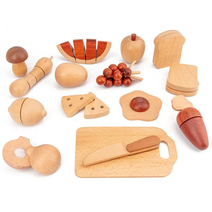 Kids Wooden Kitchenware Toy Set