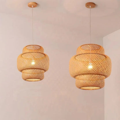 Handmade Wicker Hanging Lamps